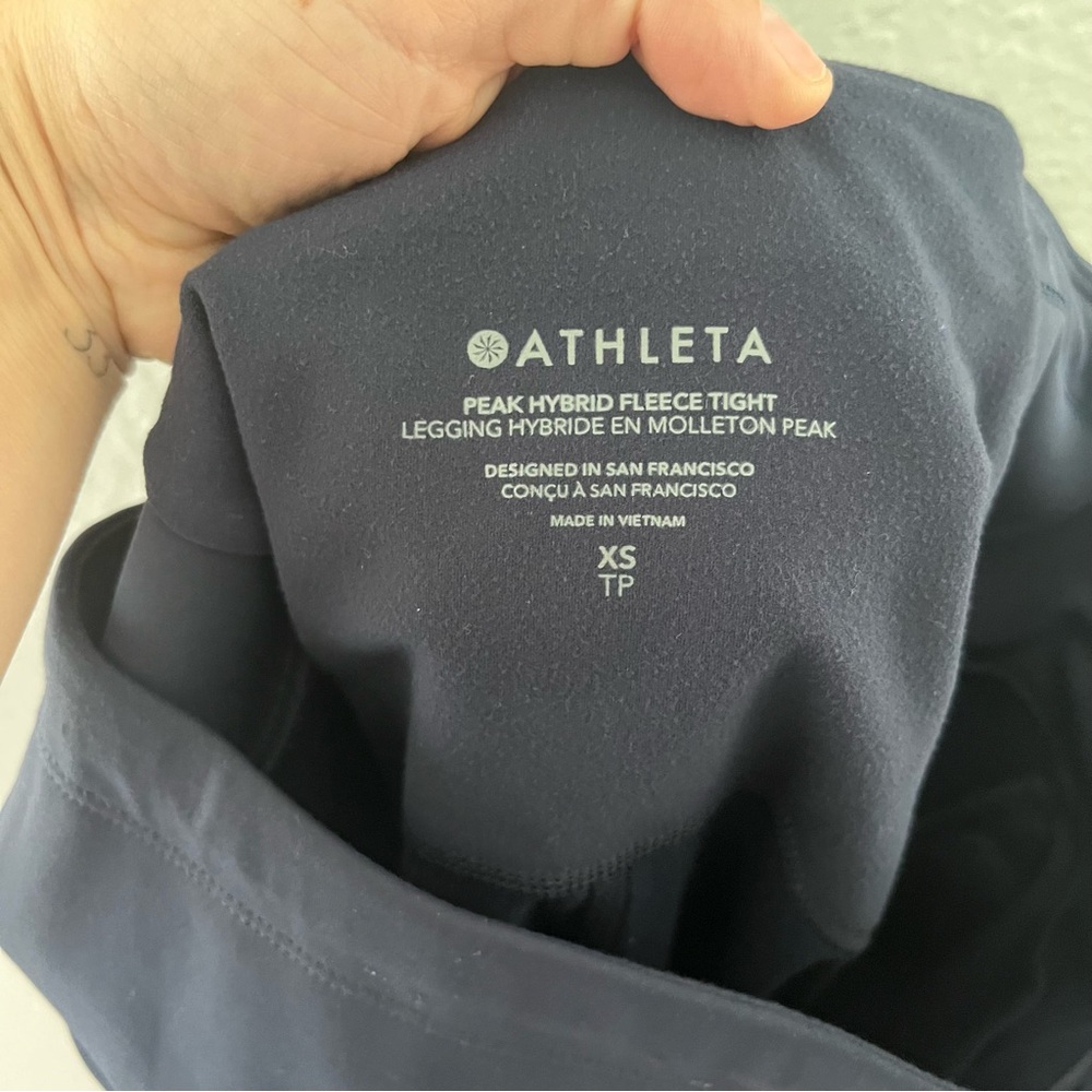 Athleta Peak Hybrid Fleece Tight Navy Size XS - Picture 13 of 16